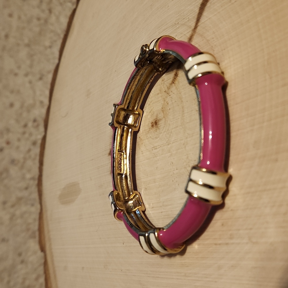 Fornash Pink & White Hinged Cuff Bracelet